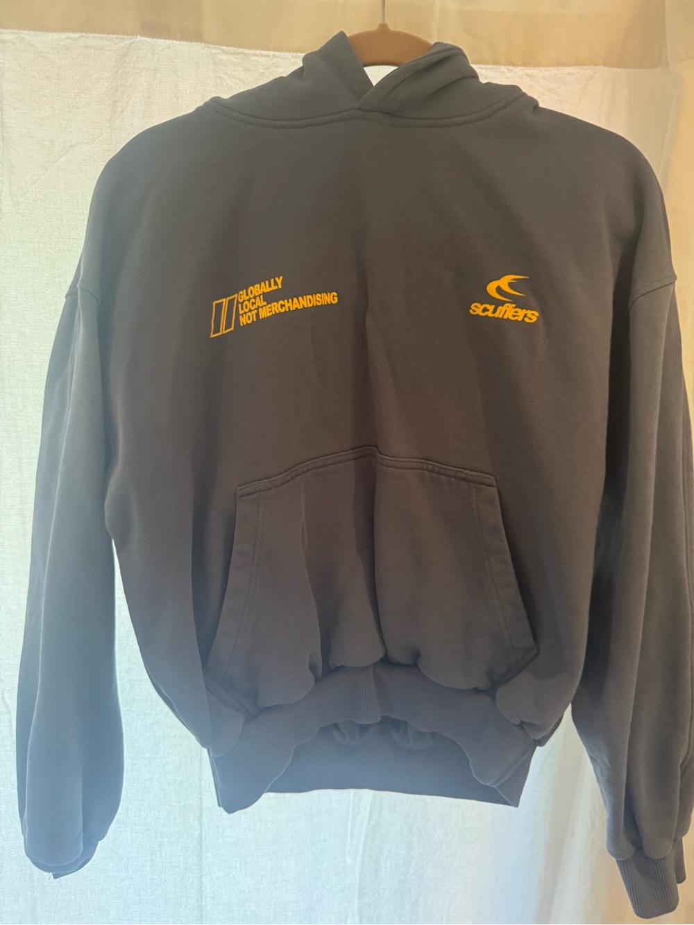 Scuffers Gray Hoodie with Yellow Logo